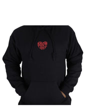 Cargar imagen en el visor de la galería, SHOW LOVE HOODIE IN BLACK WITH RED LOGO - Show Love
